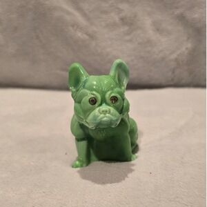 Vintage Westmoreland Rosso Mint Juliep Green/White French Bulldog Figurine